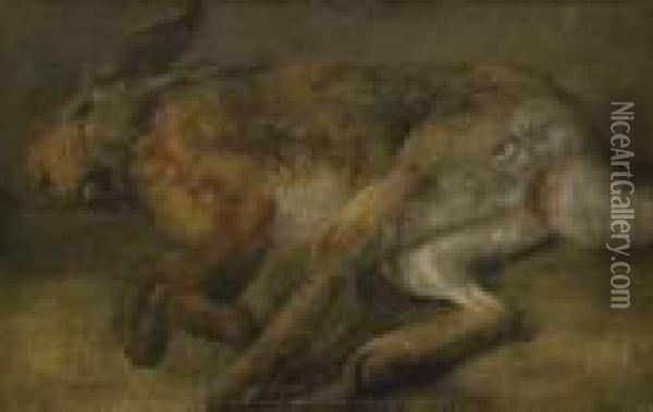 Lepre Morta, 1881-82 Oil Painting - Giovanni Segantini
