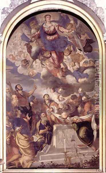 The Assumption of the Virgin, 1555 Oil Painting - Jacopo Tintoretto (Robusti)