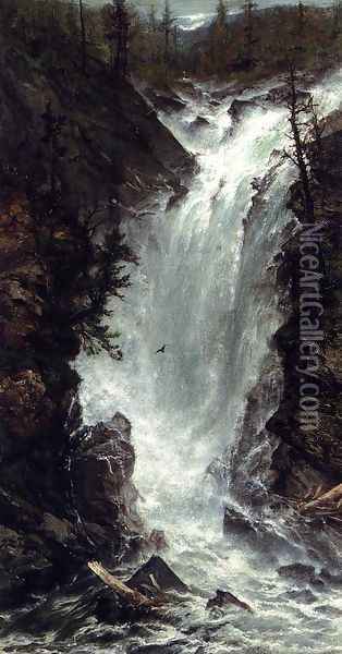 The Waterfall Oil Painting - Homer Dodge Martin