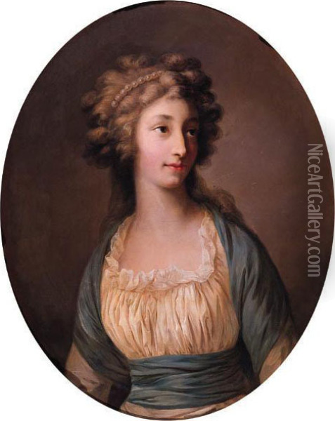 Portrait Of Anna Charlotte Dorothea Oil Painting - Joseph Friedrich A. Darbes