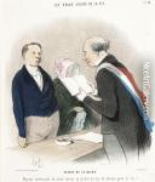 Devant Mr Le Maire Oil Painting - Honore Daumier