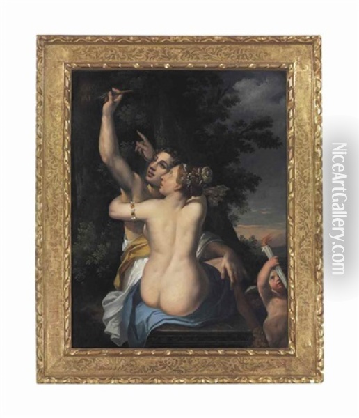 Angelica And Medoro Oil Painting - Annibale Carracci