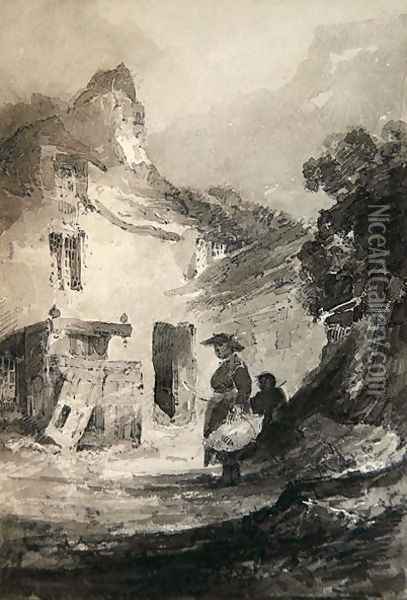 An Old Cottage at Dolgelly Oil Painting - John Sell Cotman