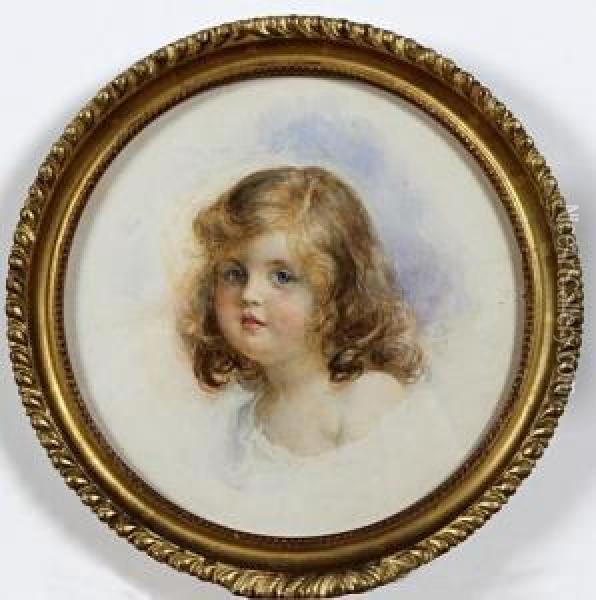 Portrait Of A Young Girl Oil Painting - Henry John Stock