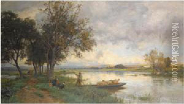 Autumn Floods Oil Painting - Ernest Albert Waterlow