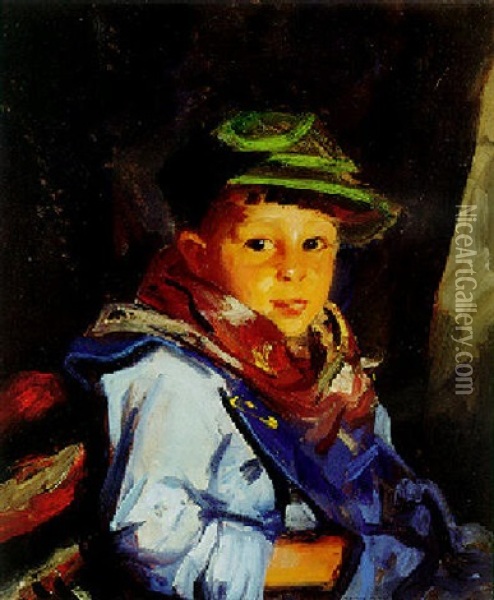 Boy With Green Cap (chico) Oil Painting - Robert Henri