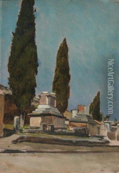 Pompei Oil Painting - Gyula Julius Agghazy /