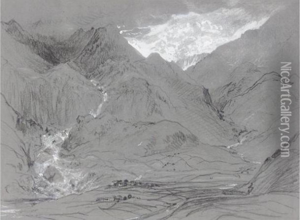 Snowdon From The Road Between Beddgelert And Capel Curig Oil Painting - Peter de Wint