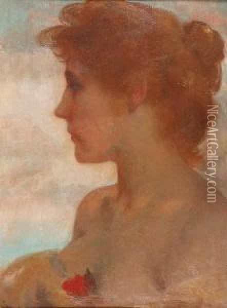 Portret Van Meisje In Profiel Oil Painting - Philippe Swyncop