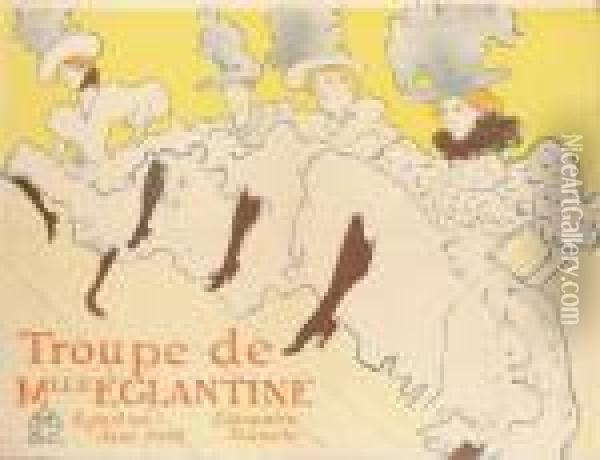 La Troupe De Mademoiselle Eglantine Oil Painting - Henri De Toulouse-Lautrec