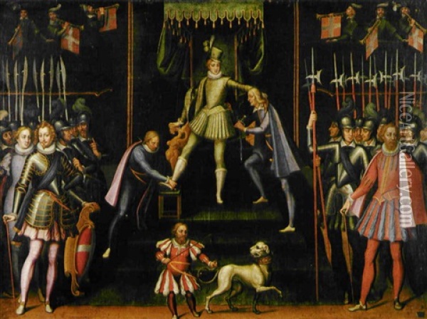 Allegorie Des Faits D'armes Du Duc Emmanuel-philibert De Savoie Oil Painting - Carel van Savoyen