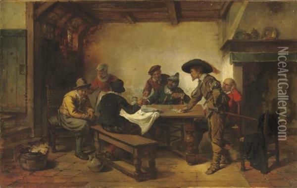 Playing Cards Oil Painting - Herman Frederik Carel ten Kate