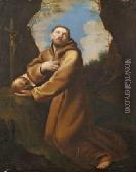 Der Heilige Franz Von Assisi In Ekstase Oil Painting - Guido Reni