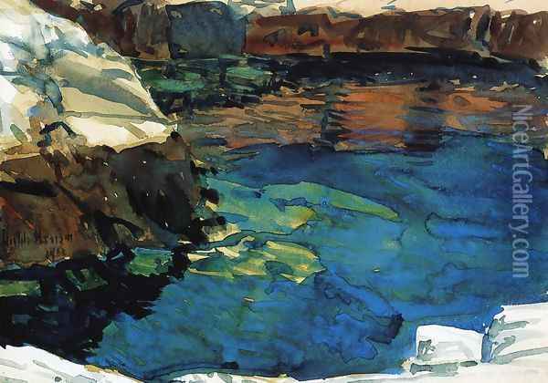 The Cove Oil Painting - Frederick Childe Hassam
