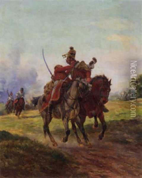 Rescued From The Skirmish Oil Painting - Henri-Georges-Jacques Chartier