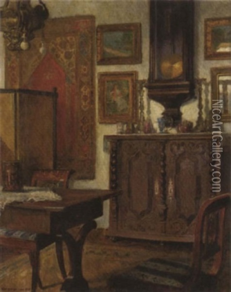 Interior Oil Painting - Imre Knopp