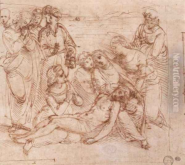 Lamentation Over The Dead Christ Oil Painting - Raphael