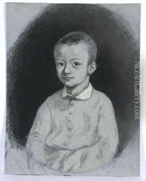 Portrait De Jeune Garcon Oil Painting - Adolphe Felix Cals