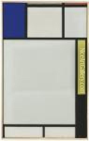 Composition Avec Bleu, Rouge, Jaune Et Noir Oil Painting - Piet Mondrian