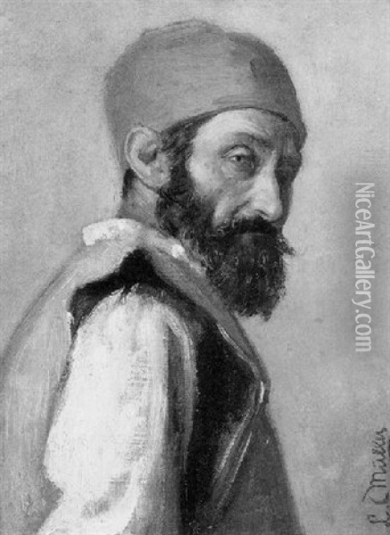 Portrait Eines Arabers Oil Painting - Carl Leopold Mueller