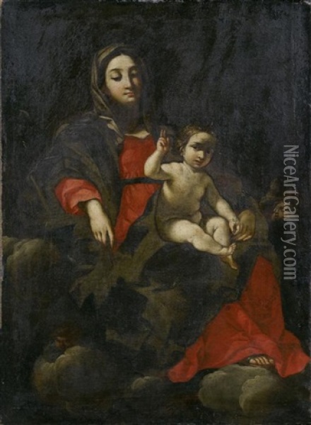 Madonna Mit Kind Oil Painting - Simone Cantarini