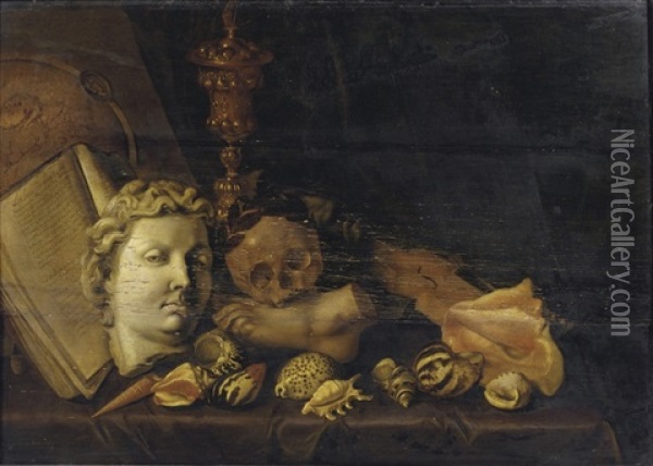 A Vanitas With A Globe, A Manuscript And The Head And Foot Of Classical Sculptures Oil Painting - David Bailly