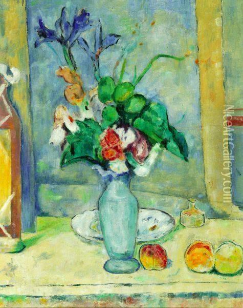 The Blue Vase Oil Painting - Paul Cezanne