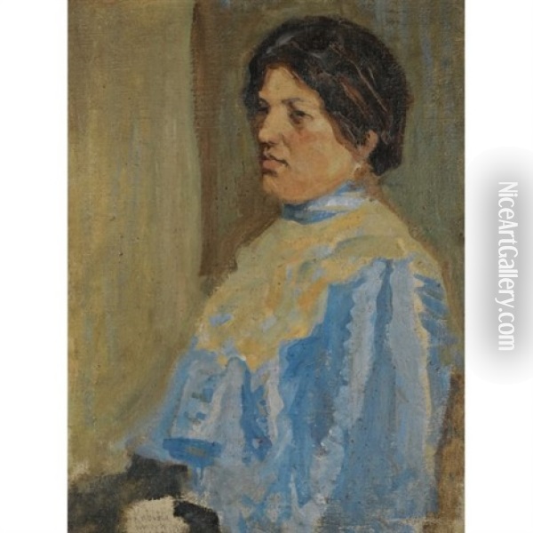 Portrait Of The Artist's Mother (portret Umelcovy Matky) Oil Painting - Bohumil Kubista