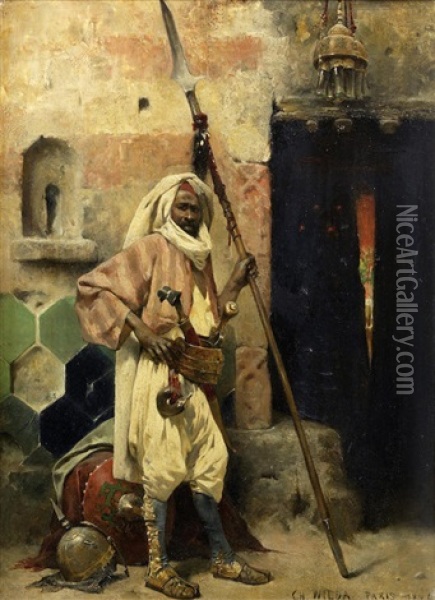 The Palace Guard Oil Painting - Charles Wilda