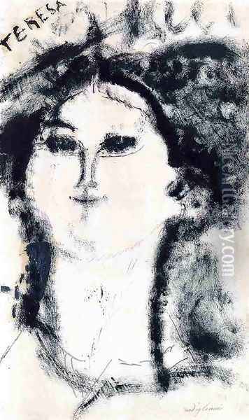 Teresa Oil Painting - Amedeo Modigliani