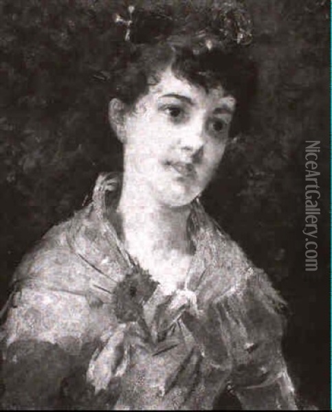 Portrait De Dame Au Chale Oil Painting - Harry Humphrey Moore