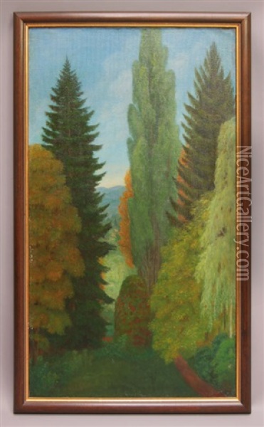 Landschaft Mit Grosen Baumen Oil Painting -  Albinmueller