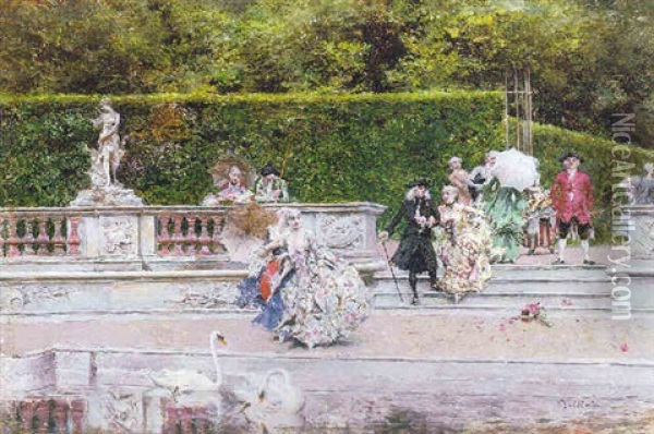 Scene Galante (parc De Versailles?) Oil Painting - Giovanni Boldini