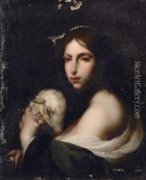 Sainte Agnes Oil Painting - Cesare Dandini