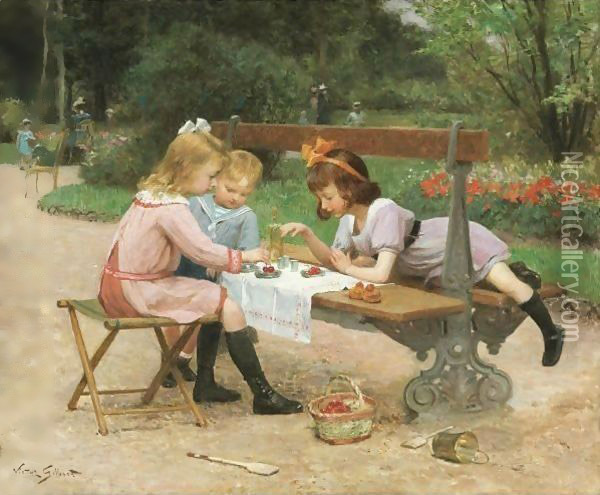 A Tasty Snack Oil Painting - Victor-Gabriel Gilbert
