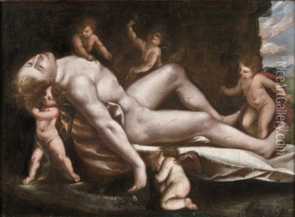 La Morte (di Narciso?) Oil Painting - Filippo di Benedetto Paladini