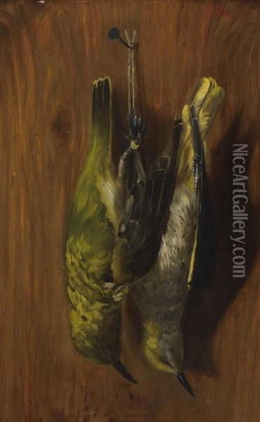 Stillleben Mit Zwei Erlegten Vogeln Oil Painting - Johannes Jun Reekers