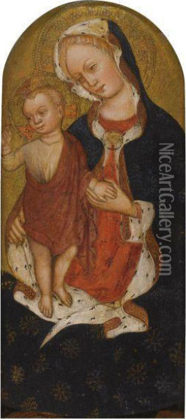 Madonna And Child Oil Painting - Giovannino Di Pietro Da Venezia