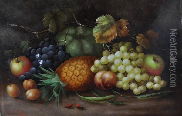 Still Life Study Fruit Oil Painting - George Clare