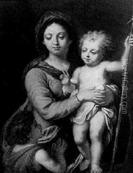 Madonna Mit Dem Stehenden Kind Und Dem Johannesknaben Oil Painting - Bartolome Esteban Murillo
