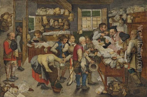 The Payment Of The Tithes Oil Painting - Pieter Brueghel the Younger