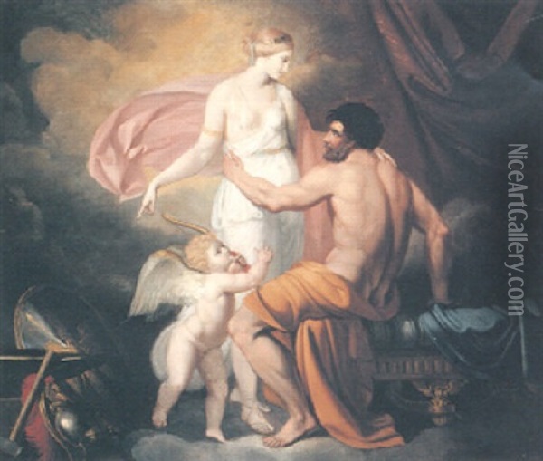 Venus And Mars In Vulcan's Chamber Oil Painting - Guy Head