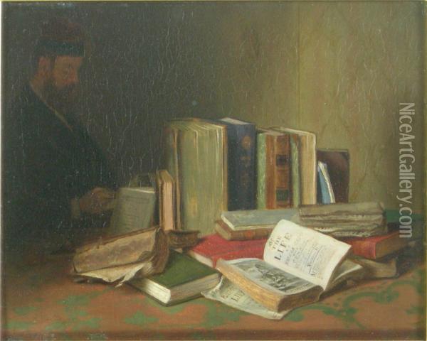 A Literary Connoisseur Oil Painting - William Geddes