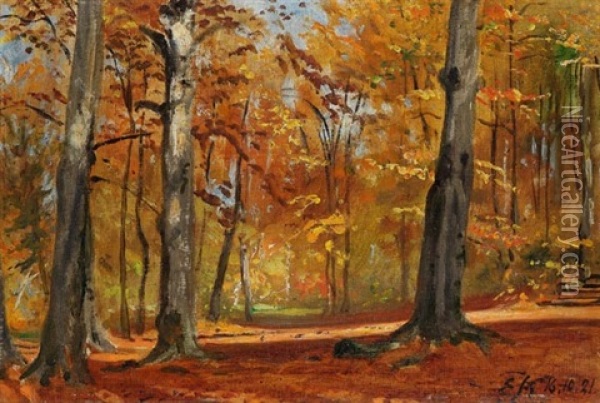Waldlichtung Oil Painting - Ernest Karl Eugen Koerner