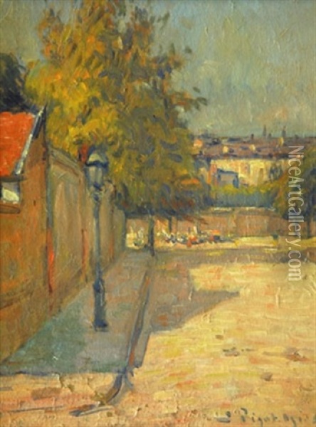 La Ruelle Par Temps D'automne Oil Painting - Jean Bertrand Pegot-Ogier
