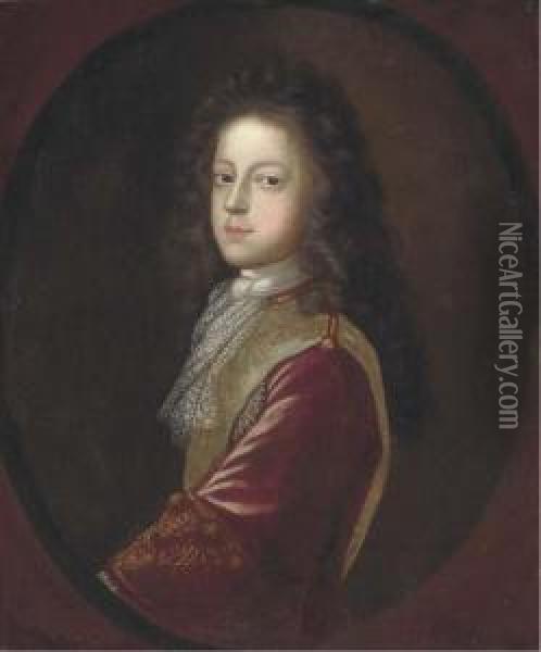 Portrait Of Prince James Francis Edward Stuart, 'the Old Pretender' Oil Painting - Herman Verelst