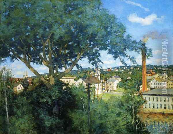 The Factory Village Oil Painting - Julian Alden Weir