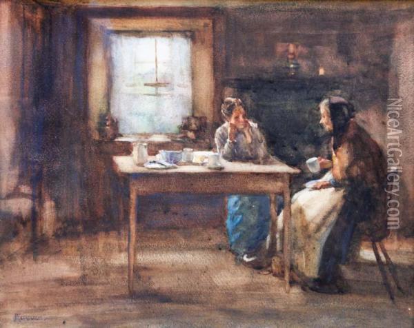 Tea Talk Oil Painting - Elizabeth A.Stanhope Forbes