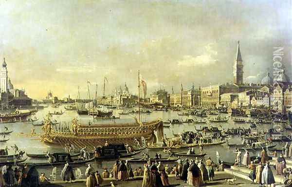 Venice- the Bacino di S. Marco on Ascension Day Oil Painting - (Giovanni Antonio Canal) Canaletto