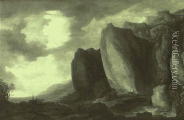 Phantastische Landschaft Mit Flustal Oil Painting - Frans de Momper